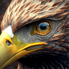 Oeil d'aigle sois vigilant, observe quelque chose de très près, fais attention et fais attention generative ai 