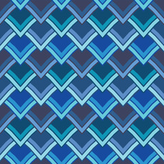 Scaled blue squares seamless vector pattern
