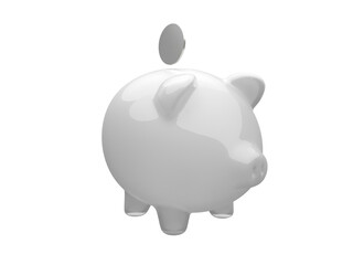 piggy bank with a coin - 563097756