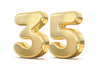 3D Golden Number 35 With Generative AI
