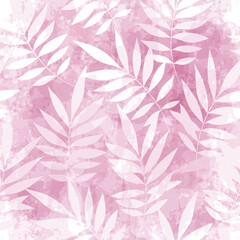 Fototapeta na wymiar Leaves Pattern. Watercolor Palm leaves seamless vector background, jungle print textured