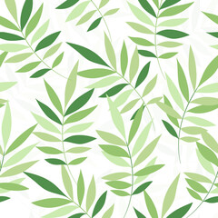 Leaves Pattern. Watercolor Tropic Palm Leaves Seamless Vector Background, Textured Jungle Print