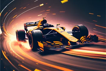 Foto auf Acrylglas F1 Illustration of a f1 race car stylized - Created with generative ai technology