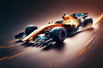 Acrylic prints F1 Illustration of a f1 race car stylized - Created with generative ai technology