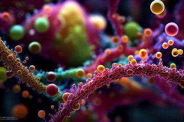 cells, virus, bacterium, organic, color