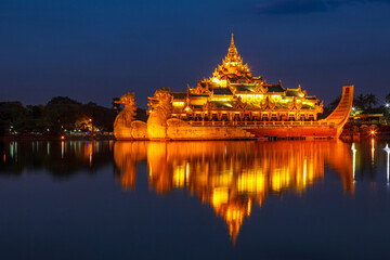 Fototapeta premium The royal barge in Rangoon Myanmar