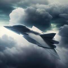 Fototapeta na wymiar Advanced stealth fighter aircraft.