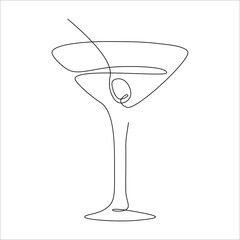 martini glass with olives - obrazy, fototapety, plakaty