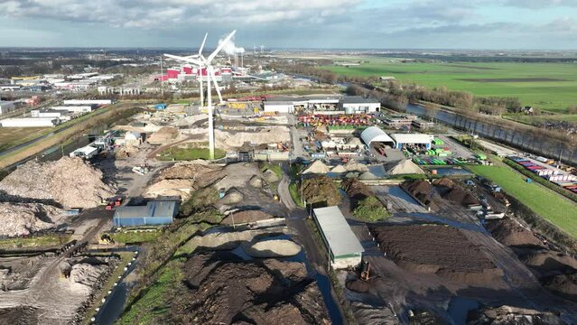 Landfill Alkmaar waste disposal site in the Netherlands, Used for the disposal of non-recyclable and non-compostable waste materials. Plastic, glass, metal, construction debris, and household waste.