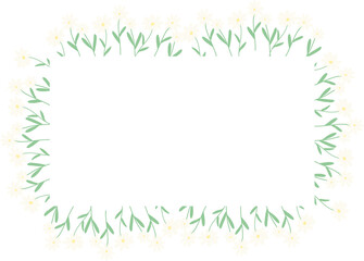 Fototapeta na wymiar Spring flower frame. Wildflowers bouquet. Happy womans day. Happy Mothers day. 8 march. Easter spring wildflowers hand drawn vector illustration
