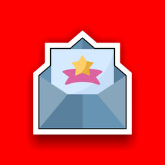 Invitation sticker icon vector
