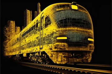 Internet concept of global train business transport. Generative AI