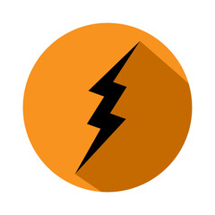 lightning bolt symbol with long shadow for graphic and web design