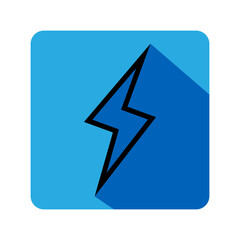 lightning bolt symbol with long shadow for graphic and web design