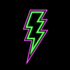 neon lightning bolt symbol
