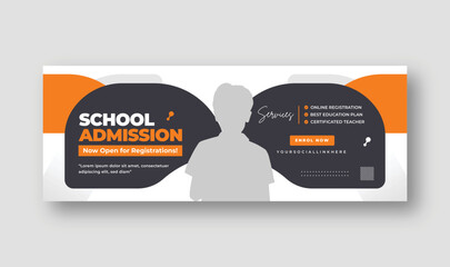 Back to school social media post, web banner, and Facebook cover template 