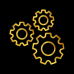 golden gear icon vector logo template