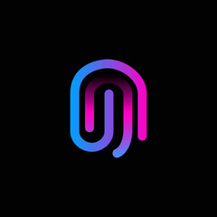 Fingerprint lock secure security icon banner template design vector