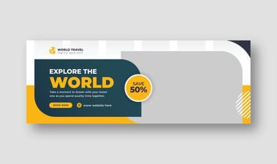 Travel social media posts, Facebook cover, Instagram posts, and web banner template