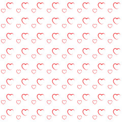 Seamless pattern of hearts for valentine's day and February 14th. Holiday decorations. Decor for printing gift paper, postcards. Pink and red cute hearts for gift for girls and women. Valentine's Day
