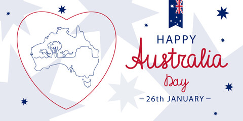 Happy Australia Day, 26th january. Design layout template for national holiday. Creative illustration.