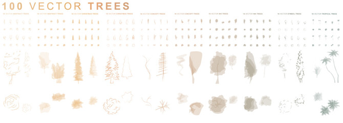 100 Trees - Vector
