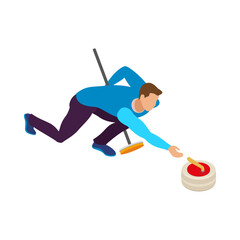 Curling Isometric Illustration
