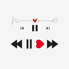 love music player. Heart sensor - Valentine's Day Art Print. - Valentine's Day Art Print. Valentine's day template or background for Love and Valentine's day concept