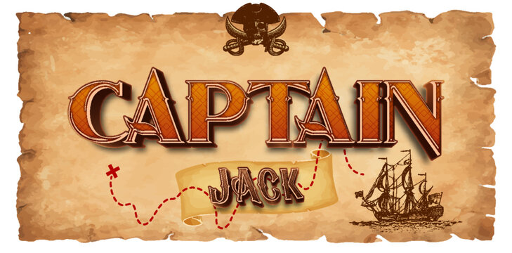 Captain Jack pirates text effect, editable ship and adventure text style