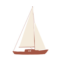 Fishing boat. Colorful vector illustration. Small ships in flat design.