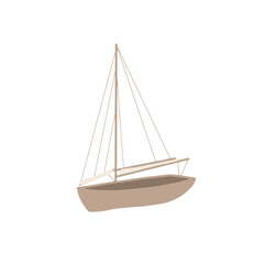 Fishing boat. Colorful vector illustration. Small ships in flat design.
