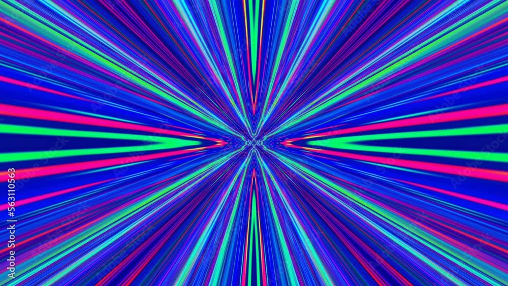 Sticker big data, information glowing colorful line tunnel. abstract background animation