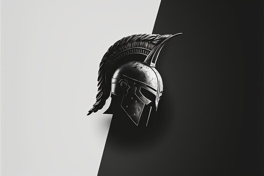 Logo of spartan helmet. Generated AI