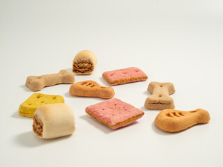 Dog treats. Treats for dogs on a white background.