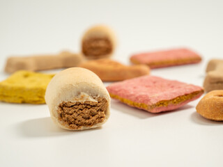 Dog treats. Treats for dogs on a white background.