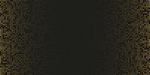 Geometric background vector golden halftone dots on dark background