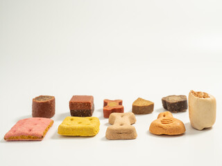 Dog treats. Treats for dogs on a white background.