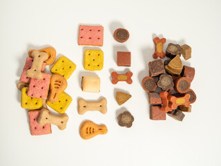 Dog treats. Treats for dogs on a white background.