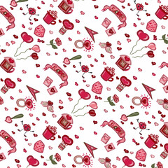 seamless pattern with hearts valentines day heart 