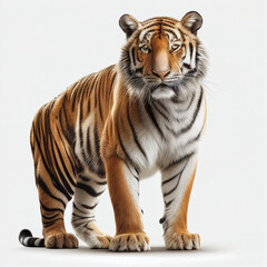 Fototapeta premium Bengal Tiger full body image with white background ultra realistic