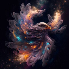 eagle, cosmic eagle, cosmos, star, animal, generated by ai