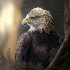 Obraz premium Eagle's Nest: Understanding the breeding and nesting habits of the Bald Eagle