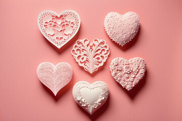Lacey Pink Valentine's Day Hearts