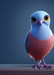 Obraz premium Ringneck animal in 3D Style on clean background. Generative ai