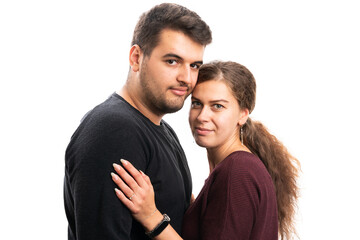 Portrait of male and female couple as relationship concept