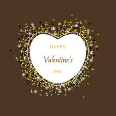 Happy valentine's day template heart for invitation, flyers, posters, brochure, banners on brown background	