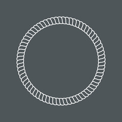 Rope cord frame circle pattern ornamental vector