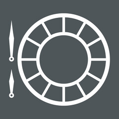 Vintage round clock roman hour time watch antique retro old, silhouette, vector