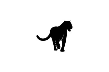 Silhouette of Jaguar Leopard Puma Lion Panther Cheetah Tiger logo design