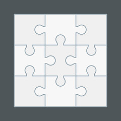 Puzzle simple piece template quality vector illustration cut